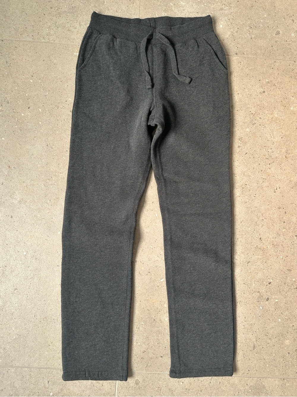 NWOT Primary Charcoal Gray Fleece Knit Sweatpants with Drawstring Size 12